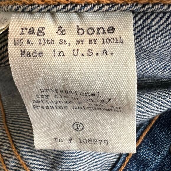 rag & bone Bradford Denim Jacket Knit Sleeve Hooded in Blue Denim Women's XS - Picture 9 of 10